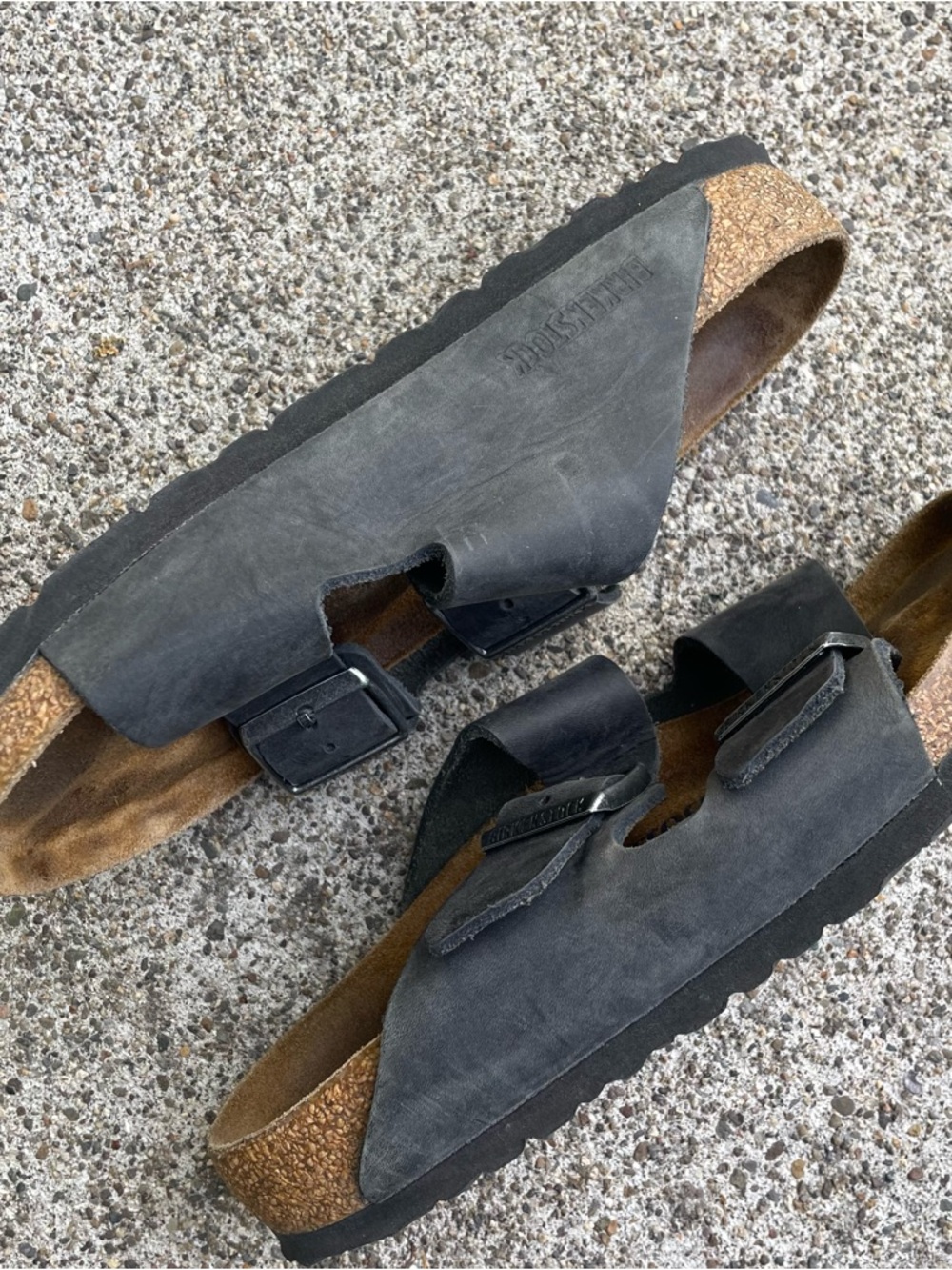 Birkenstock Arizona Soft Footbed Sandals Gray Leather Shoes Size 37 EU Womens 6 - Picture 7 of 16